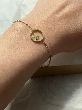 Gold Pavé Circle Bracelet NEW